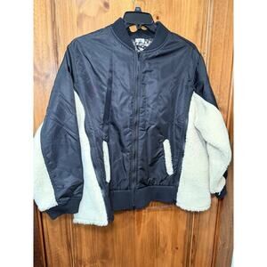 CABI Bomber Jacket Black/Cream Size XL